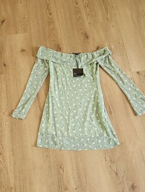NWT ASee You Monday Green Daisy Print Dress